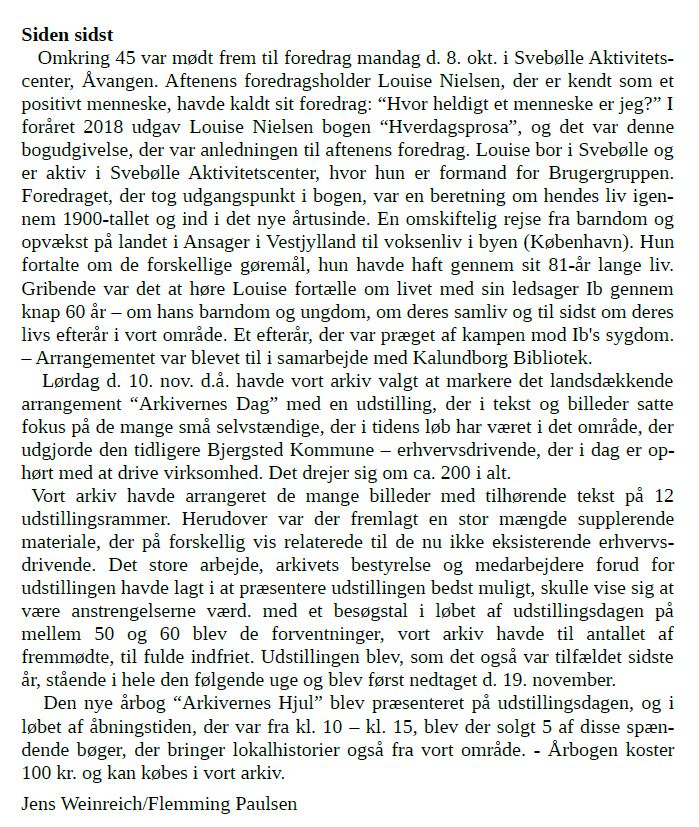Siden sidst februar 2019